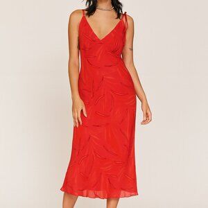 La Belle Y2K Vintage Dress Orange Bow Size 13